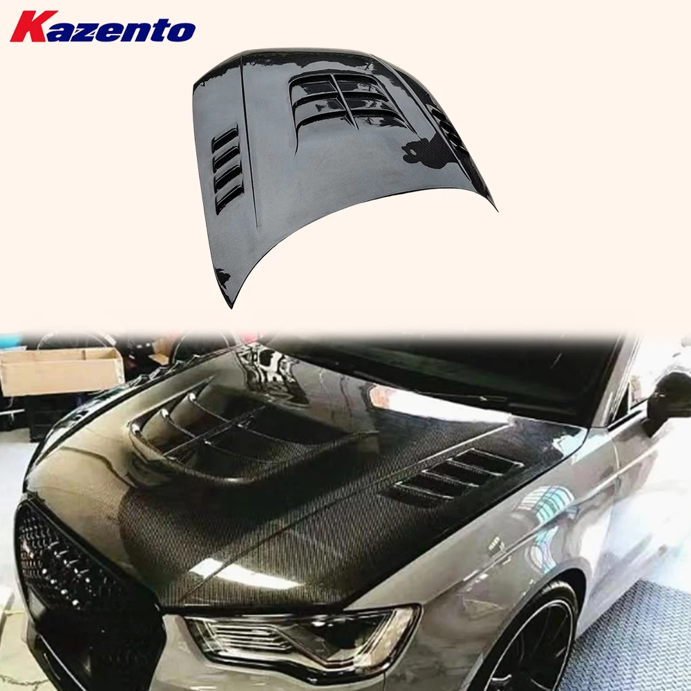 

For Audi A3 8V 15-20 Sedan Carbon Fiber KZ Type Front Vented Cooling Hood Bonnet( Ocean freight is favorable, welcome to inqury)