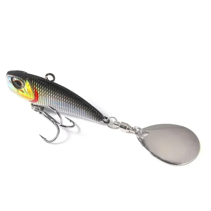 VIB Spinner Bait Wobbler Trolling Metal Bait Fishing Lure Rotating Tail Vibration Sequins Predator for Pike Bass Japan Original