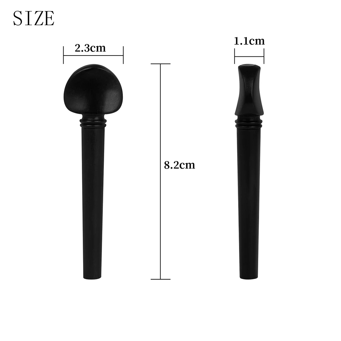 12pcs String Shaft Udder Ebony Bobbin with Fish-eye Adjustable Strings Repair Tools Udder Accessories Musical Instrument Parts