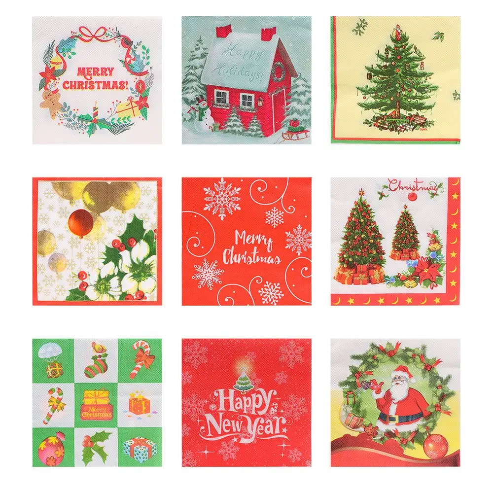 20PCS New Bathroom Tissue Home Decorations Decor Tissue Christmas Paper Napkins Disposable Napkins Xmas Decor Serviette