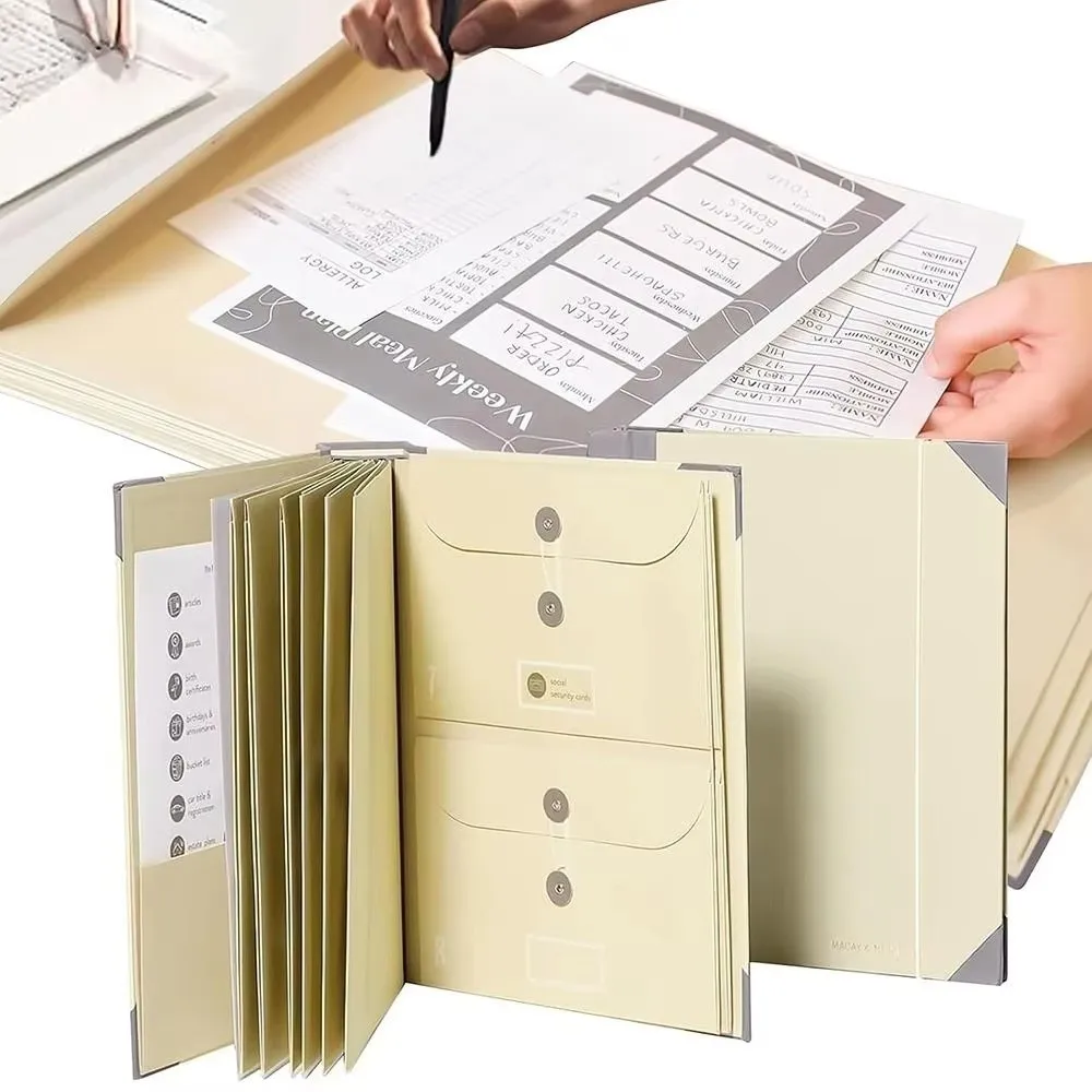 

Портативный в футляре I Go Missing Binder, большая емкость, инструменты для хранения файлов, папки для хранения аккордеонов, несколько карманов