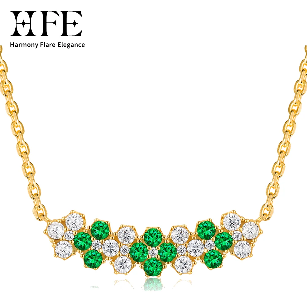 

Ожерелье с бриллиантами и цветком из муассанита, стерлинговое серебро 925 пробы, белое золото 18 карат, 2025, модные женские вечерние, свадебные, рождественские украшения