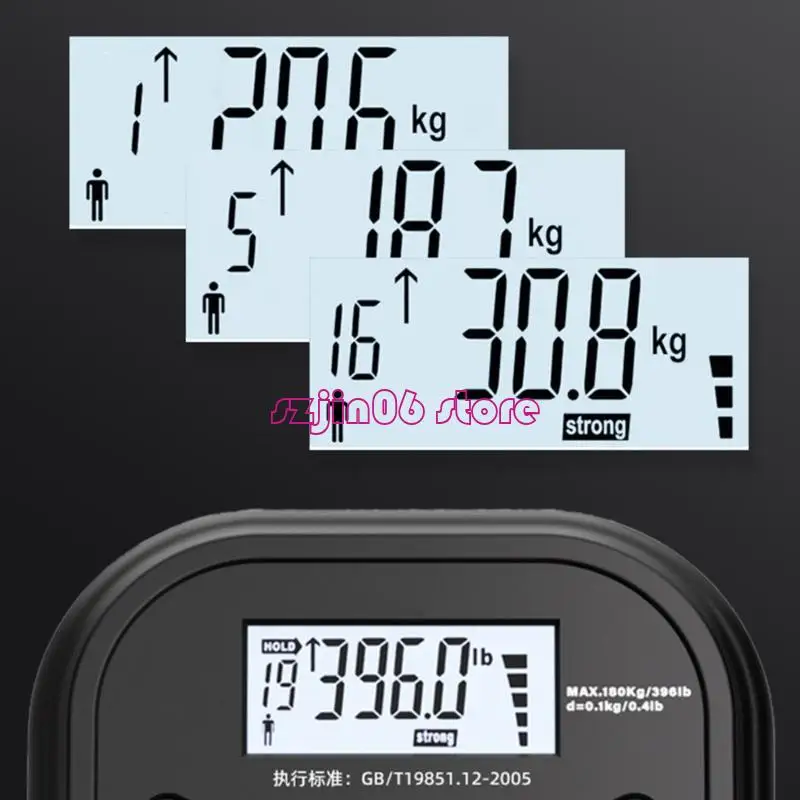 XXUF Variable Handle Width Dynamometer with Large LCD Display, 180kg Hand Strength Tester for Home Training, Gym Workouts, and