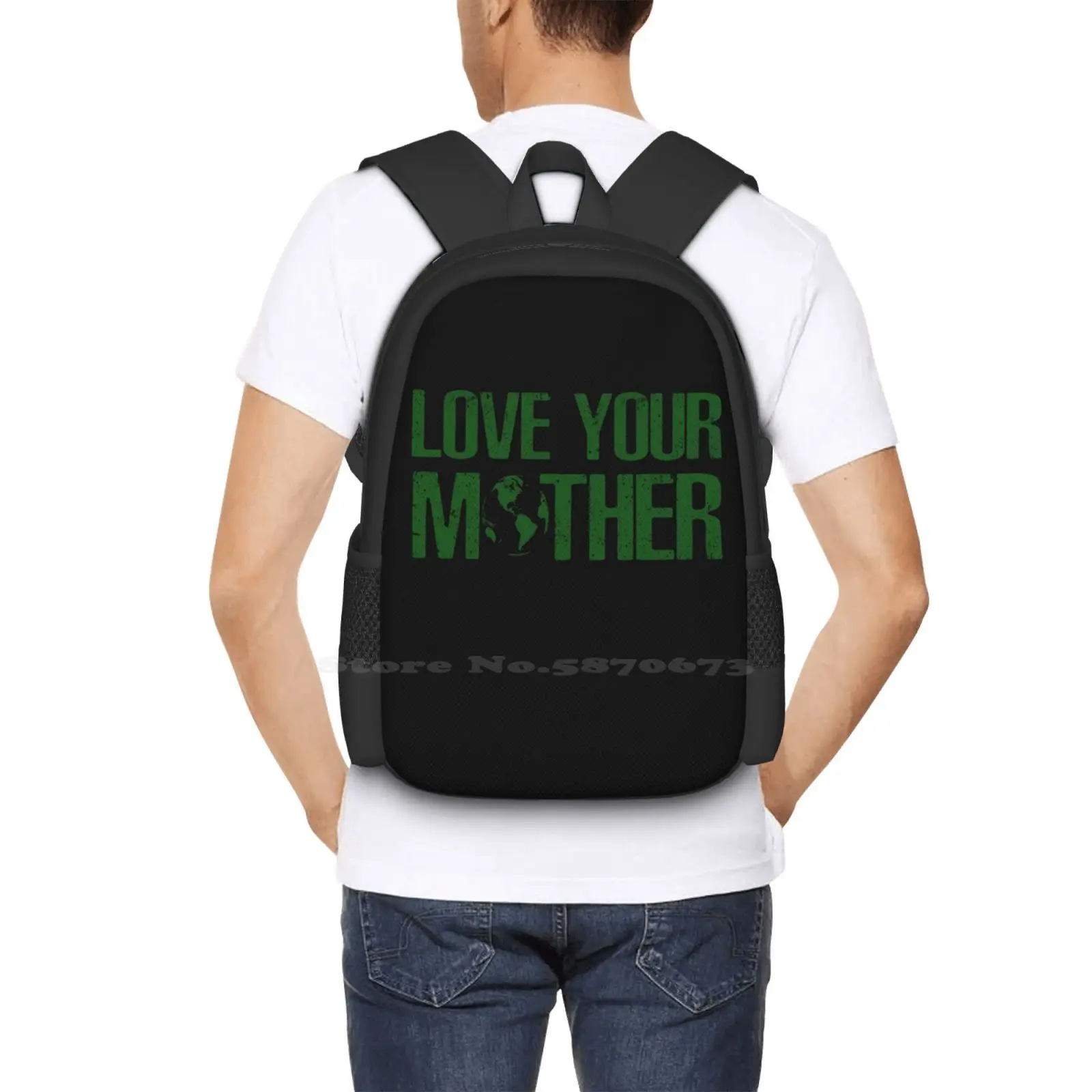 Love Your Mother Teen College Student zaino Pattern Design Bags festeggia la giornata della terra celebrazione della giornata della terra