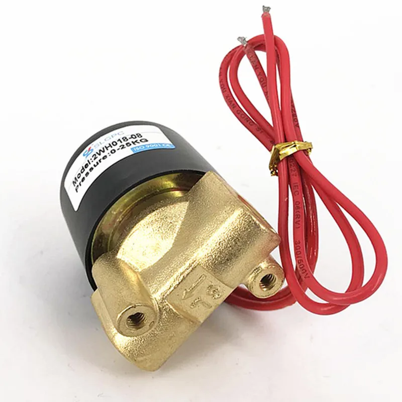 High Pressure Solenoid Valve 2WH018-08  2 Way 2 Position G1/4 25KG Normally Closed Water Valve Air Valve AC220V DC24V