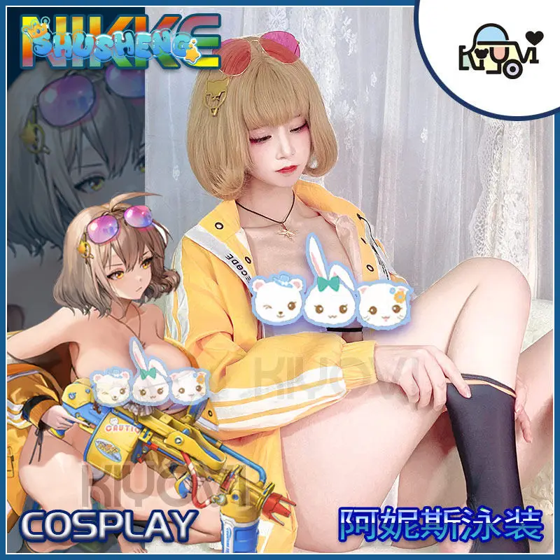 

‌Anis Game Anime NIKKE Cosplay Costume ‌Anis Goddess of Victory Women beach bikini uniform coat Halloween carnival swimsuit