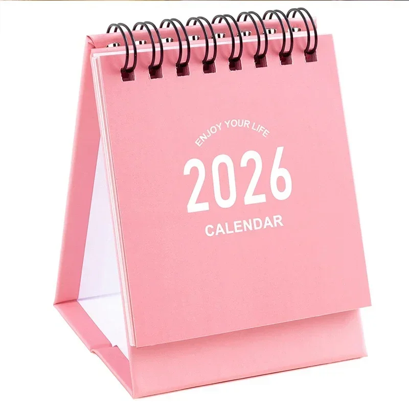 2026 Mini Desk Calendar Creative Coil Calendar Planner Desktop Ornament Decoration Office Stationery