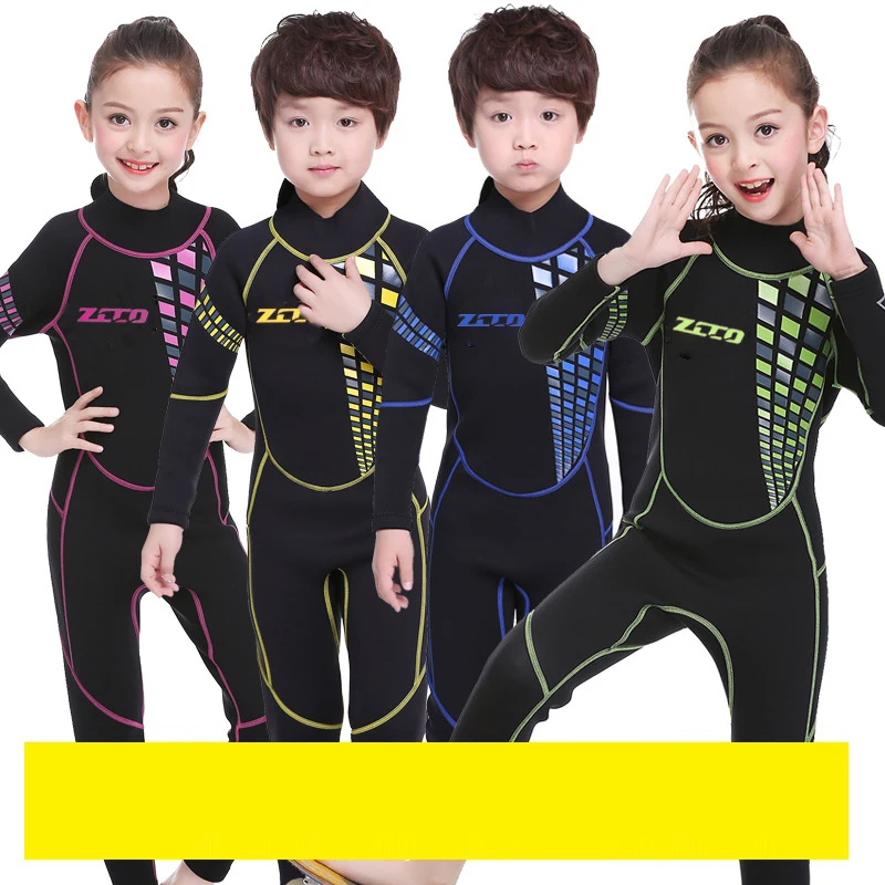 

Winter 3MM Neoprene Wetsuit Children Full Body Diving Suit Boys And Girls Surfing Snorkeling Kids Deepwater Thermal Swimsuit