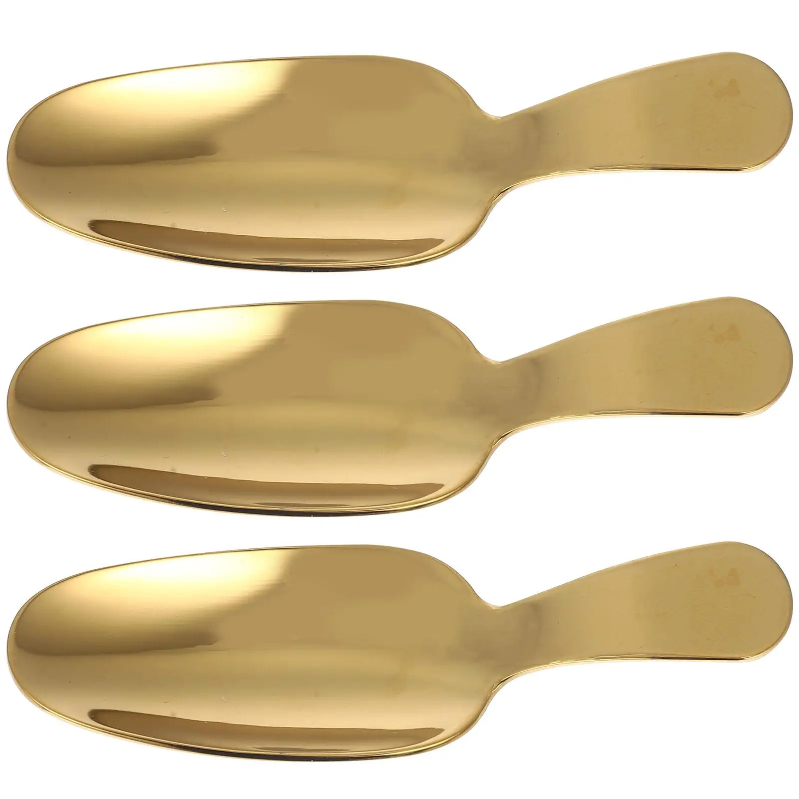 

3pcs Dessert Teaware Spoon Accessories Handle Stainless Steel Teaspoon Cake Tool Tea Shovel Ice Cream Tea Scoop Scoopers