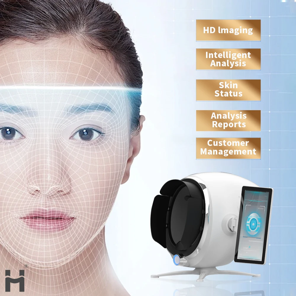 2026 New Multi Language Support 3D Topography Technology Commercial Use EU/US Plug Compatible Facial Skin Analyzer