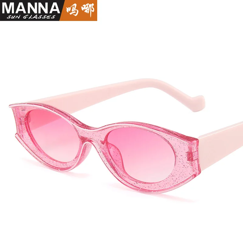 نظارات عين القط الحديثة للإناث ، إطار صغير ، إطار فراميسيت ، مقعر ، مشرق ، مشرق ، أزياء الشارع ، إنستغرام ، عبر الحدود