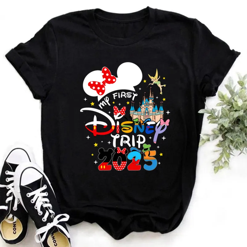 Lustiges goldenes Disney 2025, Damen-T-Shirt, Sommer-Damenbekleidung, T-Shirts, lässige Kurzarm-T-Shirts