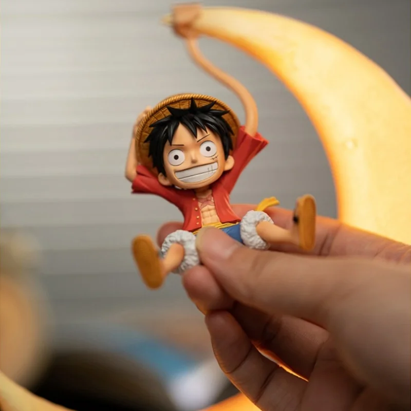 One Piece Original Luffy Night Light Anime Peripheral Desktop Decoration Magnetic Control Moon Lamp Funny Holiday Gift Toys