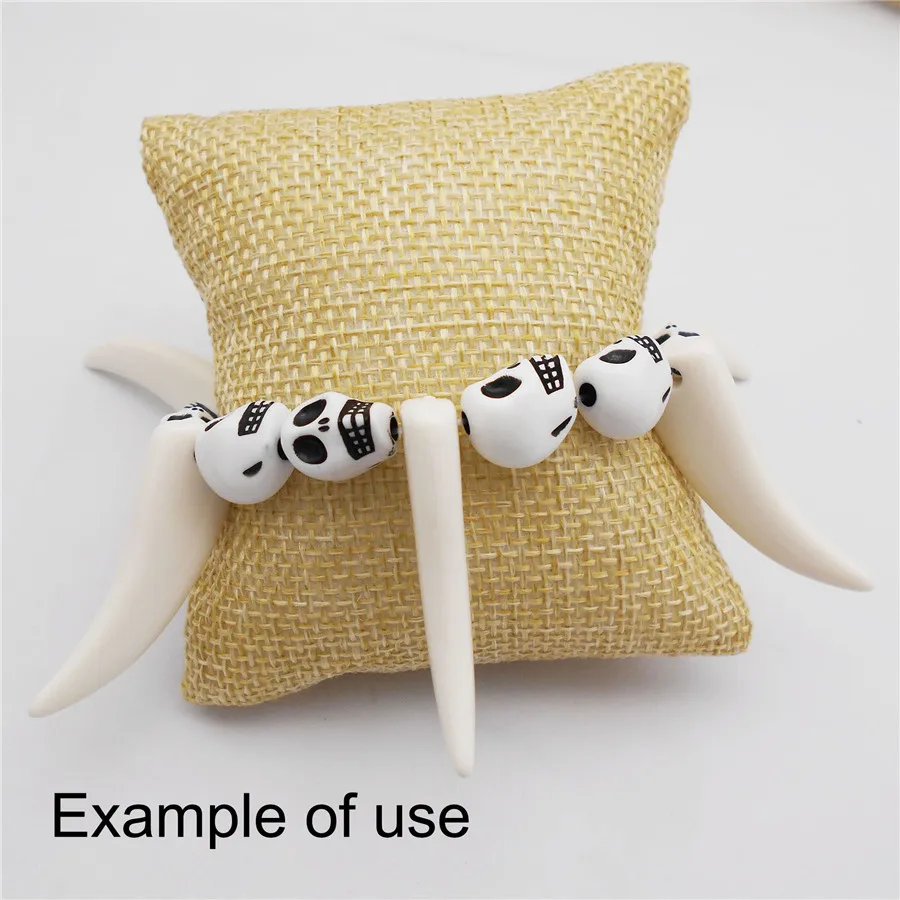 6PCS Resin White Ivory Wolf Tooth Charms Fangs Animal Teeth Pendant For Necklace Jewelry DIY Handmade Accessory