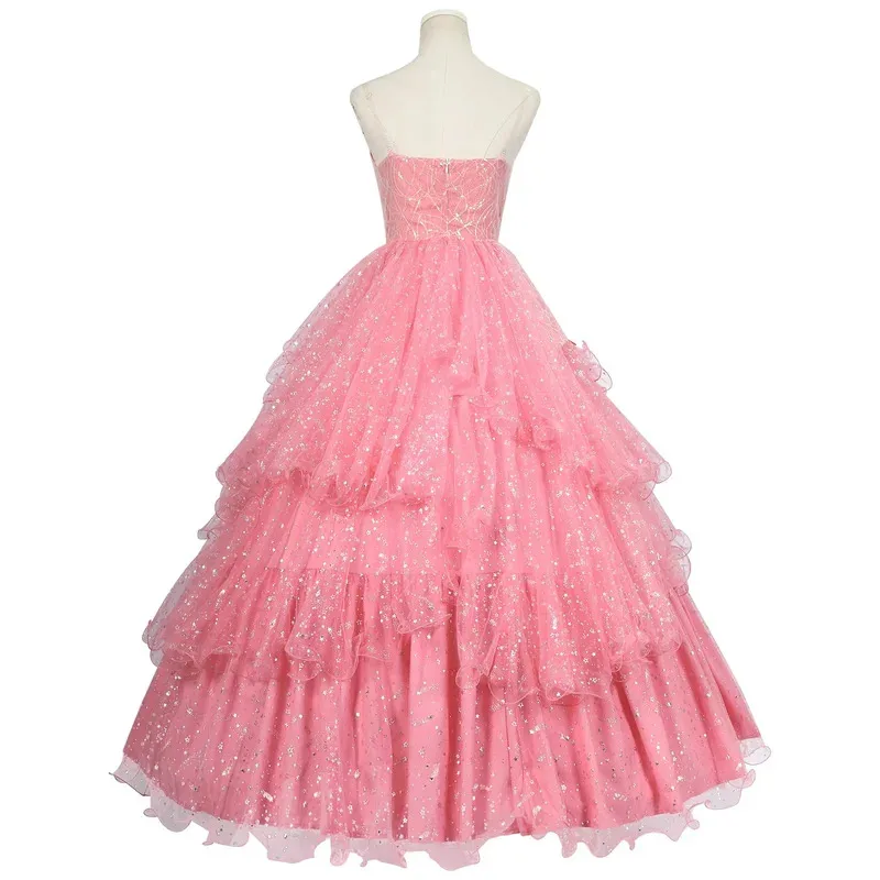 

COSda@Wicked Glinda Cosplay Costume Pink Wedding Princess Evening Dress Crown Outfits Accessories Halloween Carnival Role Play U