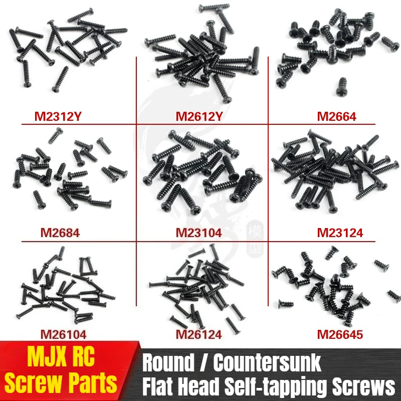 MJX 16208 16209 16207 RC Car Spare Parts Complete Vehicle Flat Head Self-tapping Screw Bag M26124 M2664 M2384 M23104 M23124