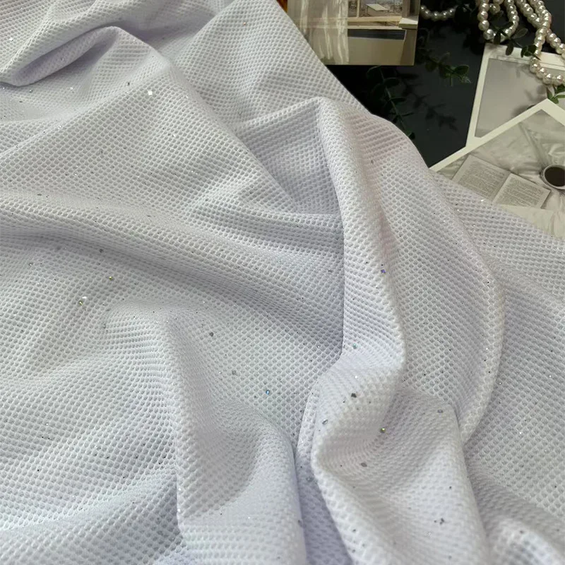 تصميم جديد نواة الذرة بالإضافة إلى الترتر نسيج رياضي محبوك بطانة مطاطية الملابس تي شيرت ملابس اليوغا نسيج ذاتي الصنع