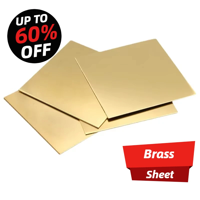 H62 Brass Sheet 0.5/0.8/1/2/1.5 200X200mm Thickness Brass Plate Laser Cutting  CNC Frame Model Mould DIY Contruction Brass Pad