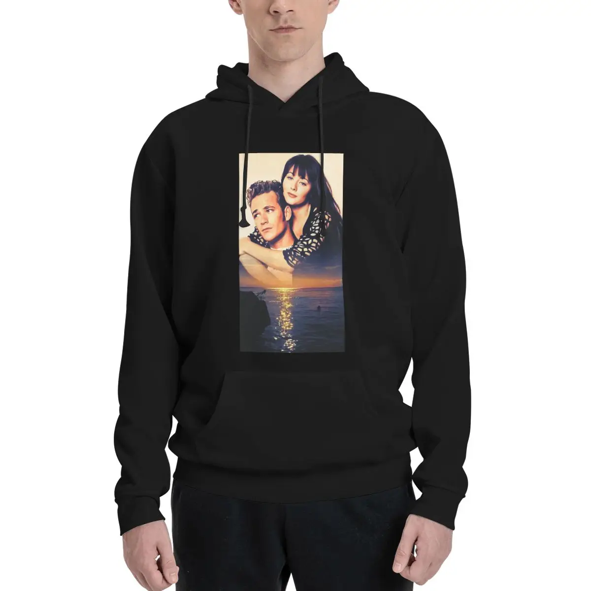 Luke Perry Shannen Doherty Polyester Hoodie Men's Sweatershirt Warm Dif Colors Sizes