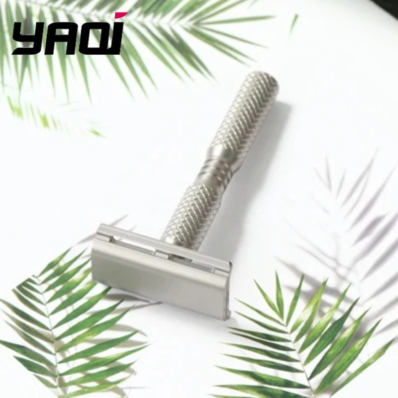 

YAQI Ghost Cross Grain Pattern Titanium Lightweight Safety Razor for Men Shaving Tools