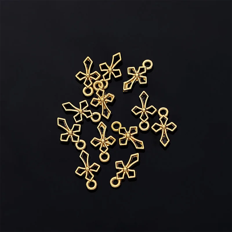 20 Pack Jesus Catholic DIY Jewelry Making Accessories Cross Charm Christian Small Handmade Cross Wholesale Necklace Pendant