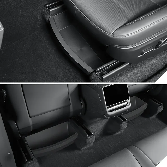 Under Seat Storage Box Organizer for Tesla Model Y Juniper 2025 2026 Hidden Storage Box Washable Underseat Drawer Accessories 4