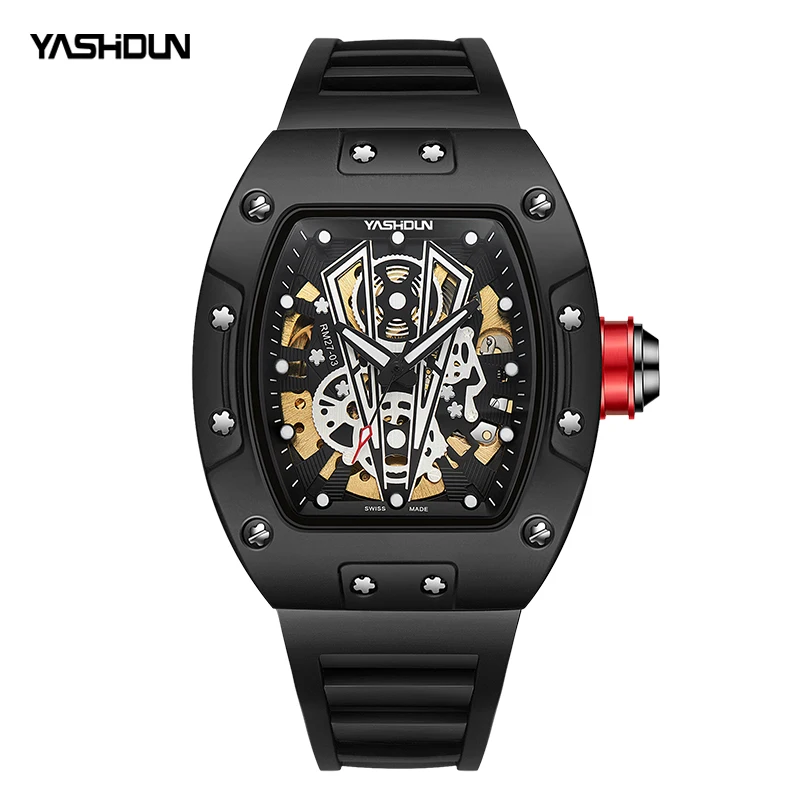 Luxury Automatic Mechanical Silicone Watch Mechanical Men's Watches Waterproof reloj automático de hombre שעון יד יוקרתיים לגברי