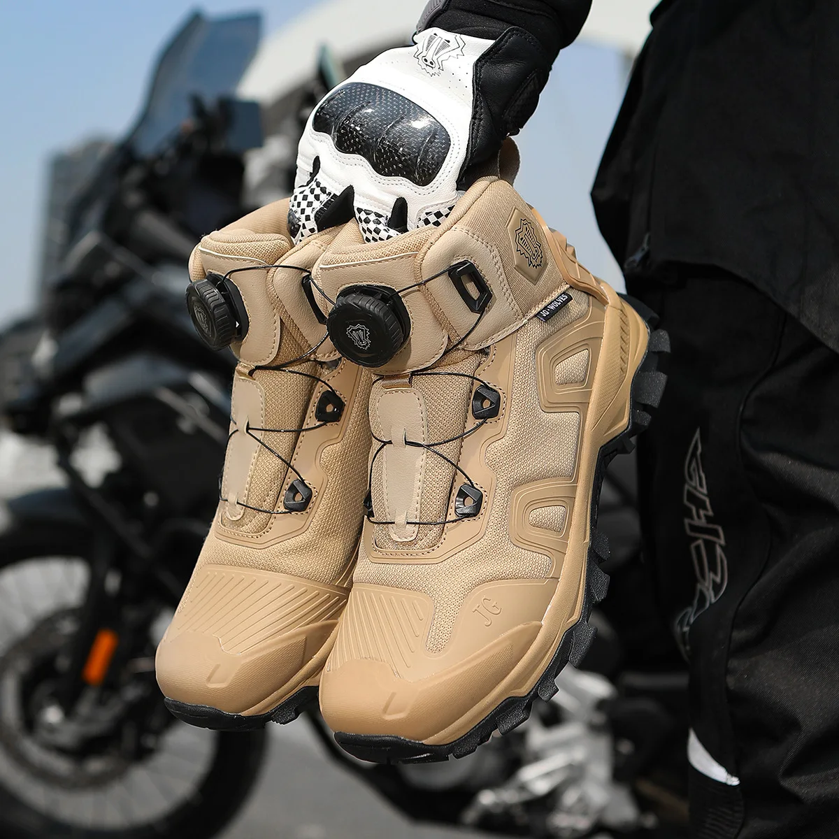 Unisex Motorcycle Riding Shoes Waterproof Wear-resistant Spring Autumn Winter Dirt Bike Boots for Men And Women Travel Gear