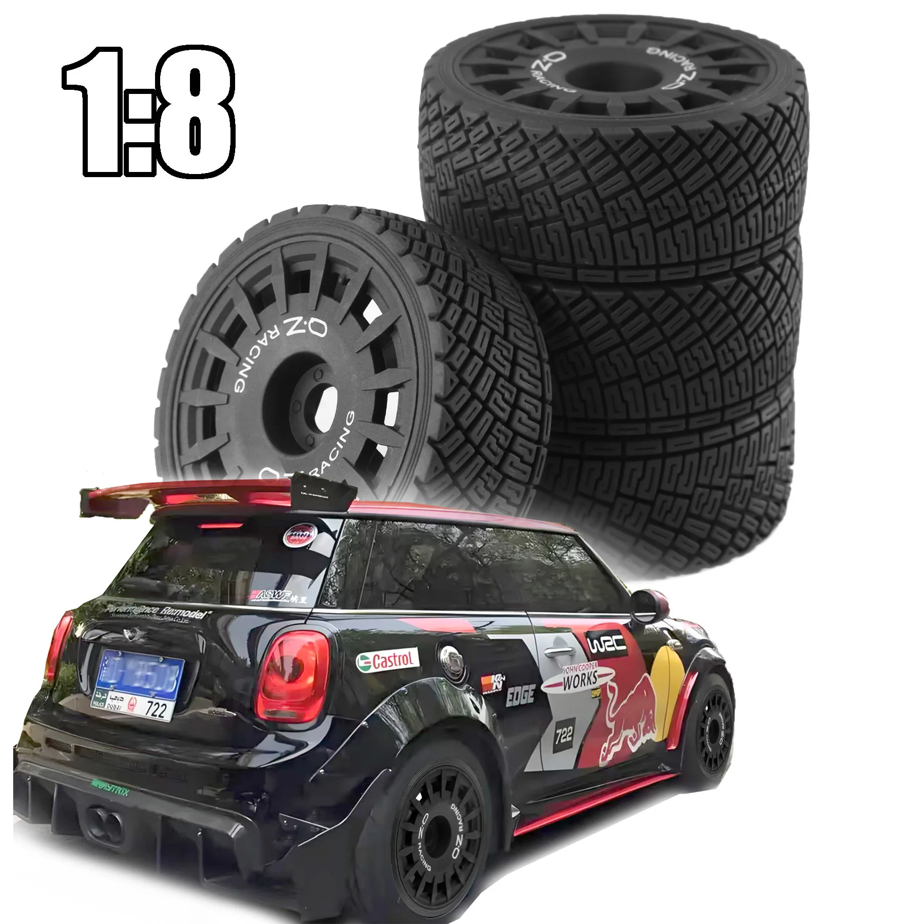 RC Rally Car Tires On Road Tyres for WRC Citroen C3 1/7 1/8 Scale Racing Car KM  ARRMA Felony Infraction Limitless RC Car