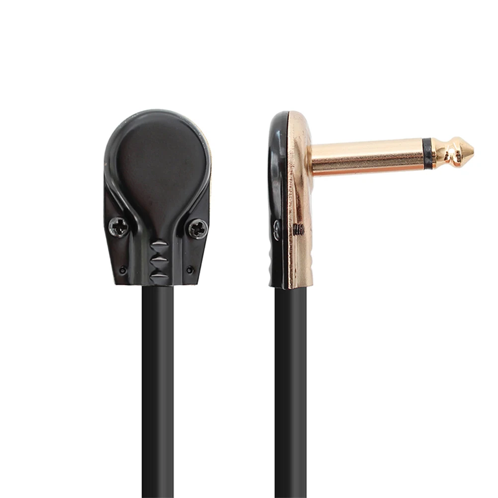 

Guitar Effector Cable 30Cm Golden Audio Connection Wire Copper Plug Signal Conduction Musical Instrument Accessory