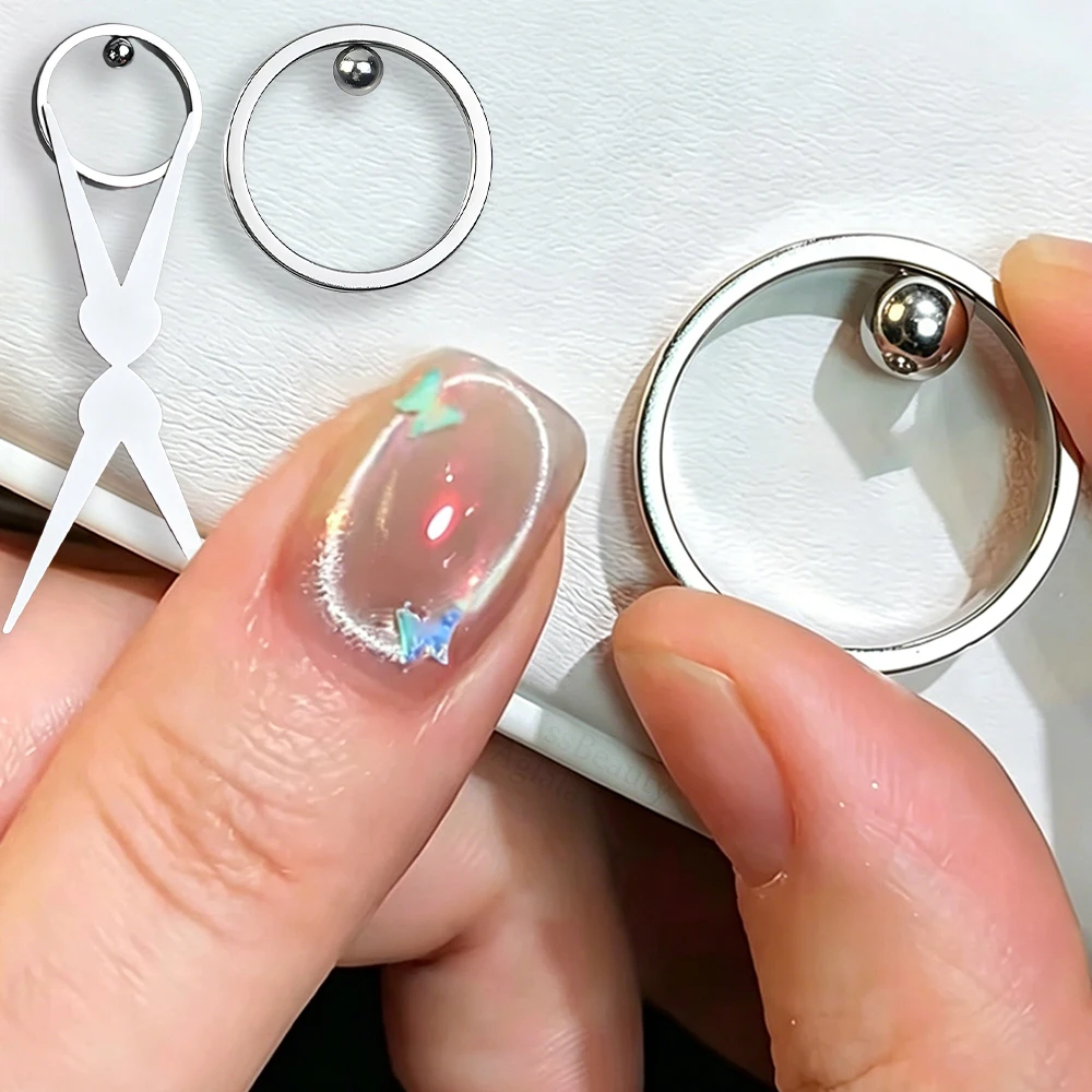 Circular Black Hole Cat Eye Magnet Mighty Magnetic Ring for Hollow Sphere Design DIY Nail Magnetic-iron Tools Polish Gel UV Soak