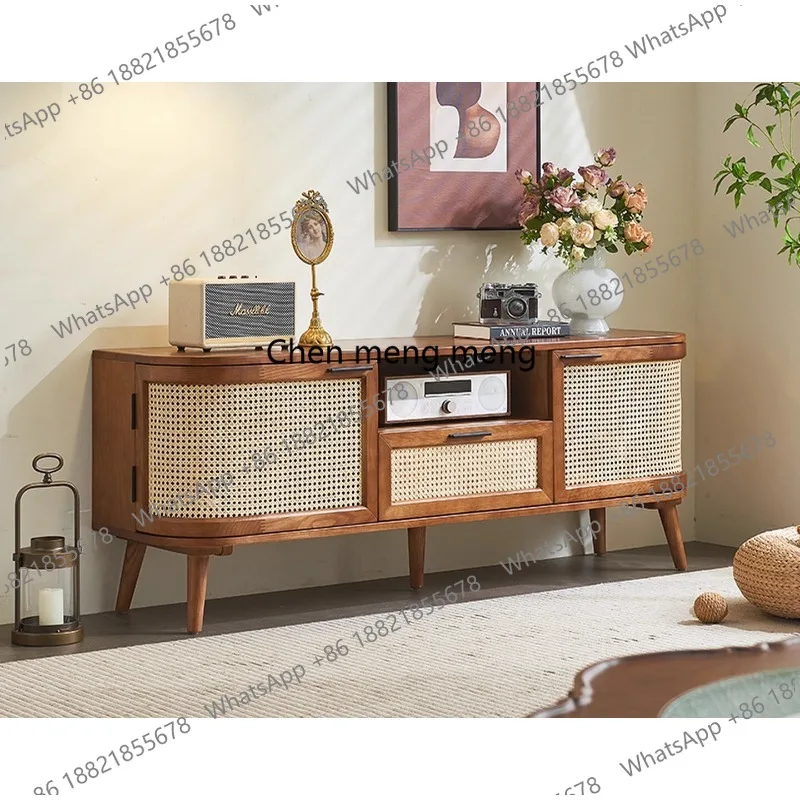 

Solid wood retro, TV cabinet small apartment storage, living room, hotel storage cabinet