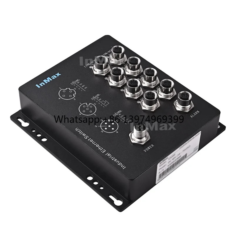 InMax 8 Ports  D-coded 10/100Mbps Industrial Railway Ethernet Switch M12 Metro Ethernet Switch