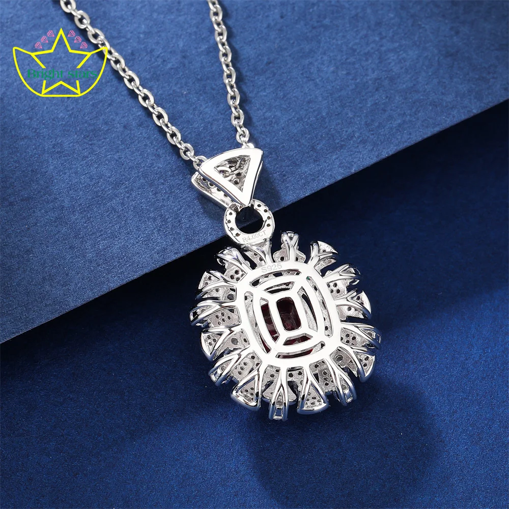 New arrival full diamond oval collarbone chain female western style cultivation ruby necklace jewelry