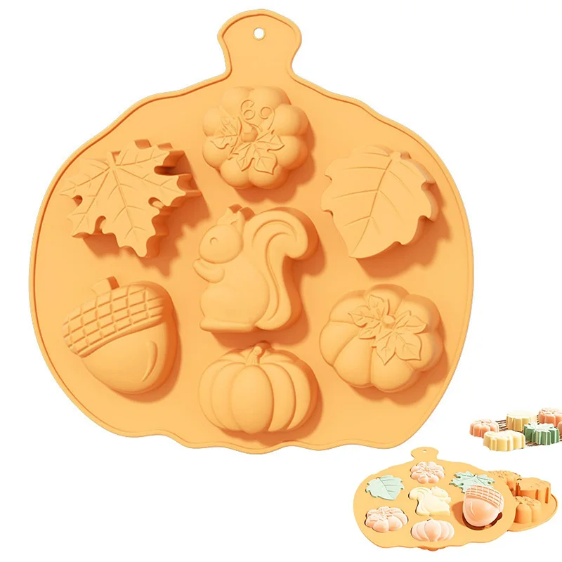 Autumn Silicone Chocolate Molds Leafs Pumpkins Acorns Cake P