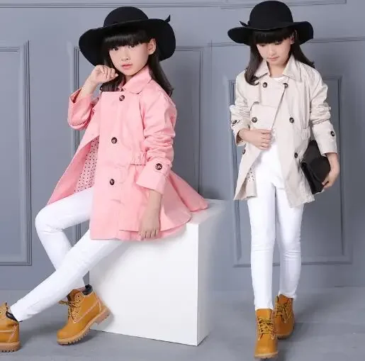 Girls Fashion Coat Children Spring Cotton Jackets Coats For Girls 2024 Outerwear Autumn Clothing 4-12 year old Tops