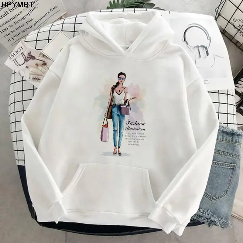 

2022 Fashion girls Printing women's Casual Sweatshirt With Hooded Harajuku Loose Womens thin fleece Hoodie Korean Female Clothes