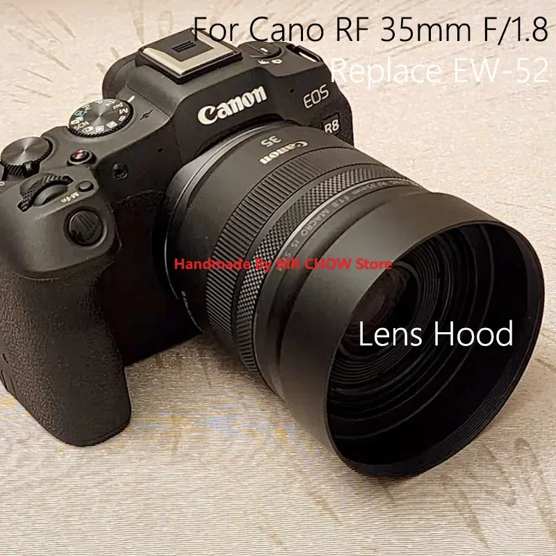 

Replace EW-52 Metal Lens Hood Compatible Canon RF 35mm F1.8 MACRO IS STM Lens for Canon EOS R RP Ra R5 R6 R7 R10 R3 C70