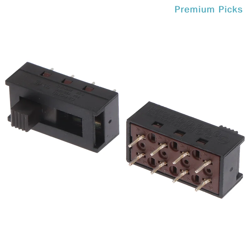 portable2Pcs DSE-2310 Pointed Pins 8 Feet 3 Files 10A250V Toggle Switch Black Slide Switch Hair Dryer Switch