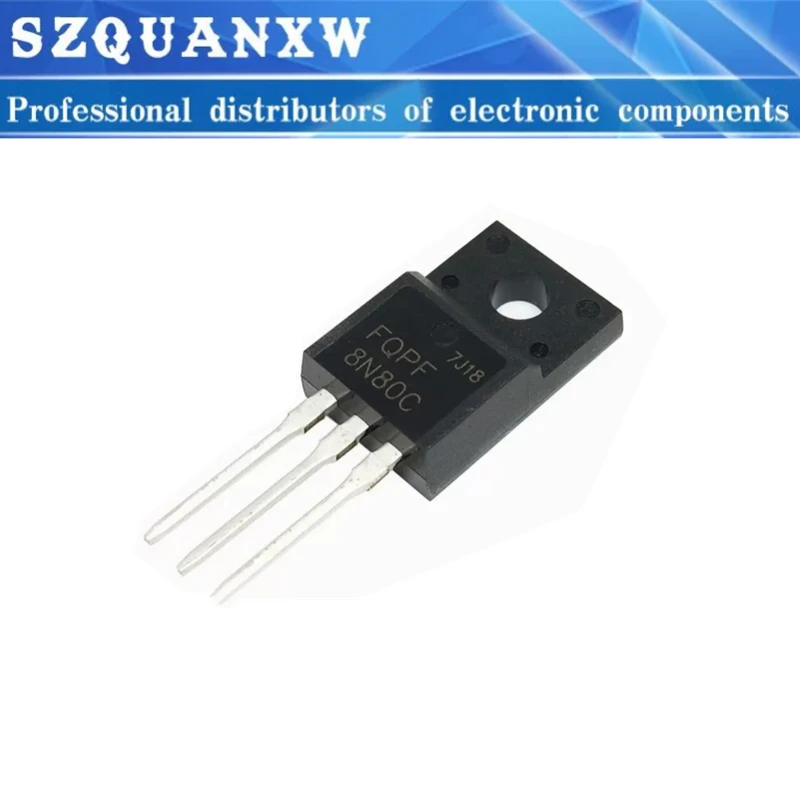 

10pcs FQPF8N60C 8N60C 8N60 600V 8A MOSFET N-Channel transistor TO-220F new original