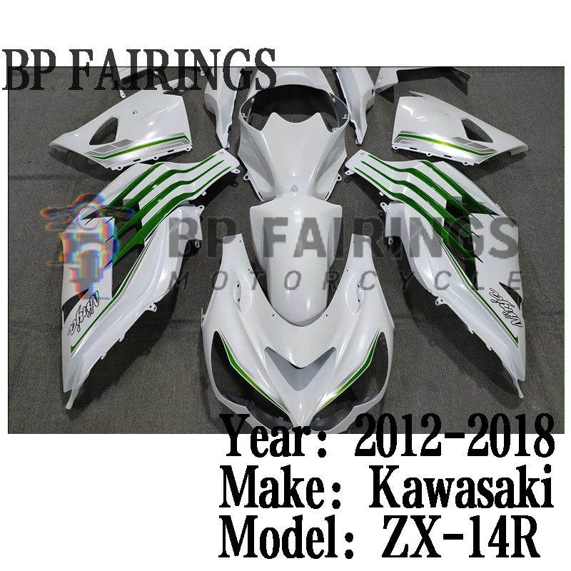 ABS Fairings Kit For Kawasaki ZX-14R ZZR1400 2012 2013 2014 2015 2016 2017 2018 2019 Bodywork Set White Green