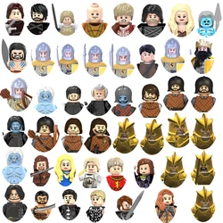 Hort películas de Juego de tronos, Jon Snow White Walkers Night's Watch, Mini figuras de acción, bloques de ladrillos universitarios para niños