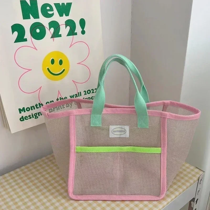 SN7-bolsas de almacenamiento portátiles de malla para juguetes de niños, bolsa de aseo de lujo de gran capacidad para viajes al aire libre y natación