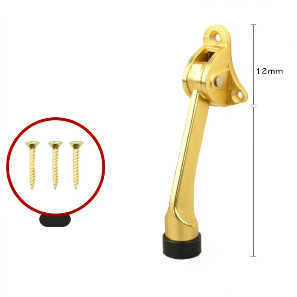 Heavy Duty Foldable Door Stop Stainless Steel Punch Free Catch Foot Pedal Operated Wedge For Home Office Door Security