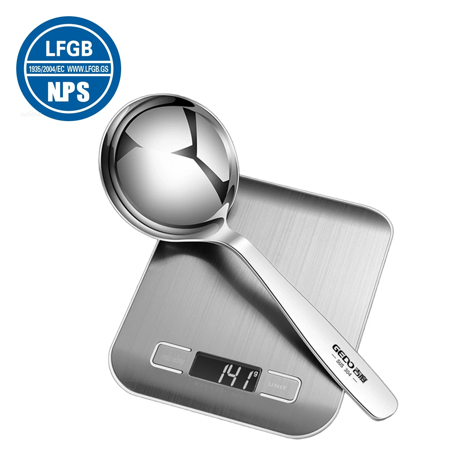 

2 LFGB Certification 304 Stainless Steel Large Soup Ladle Ultra Thick and Well Polished 95mm Diameter Serving Spoon for Banquets