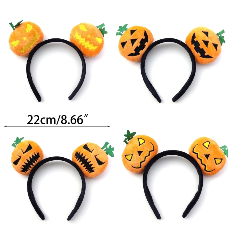 634C Halloween Abóbora Headwear Aro de Cabelo Tecido Macio Fofo Tiara de Desenho Animado para Decorações de Festa de Abóbora