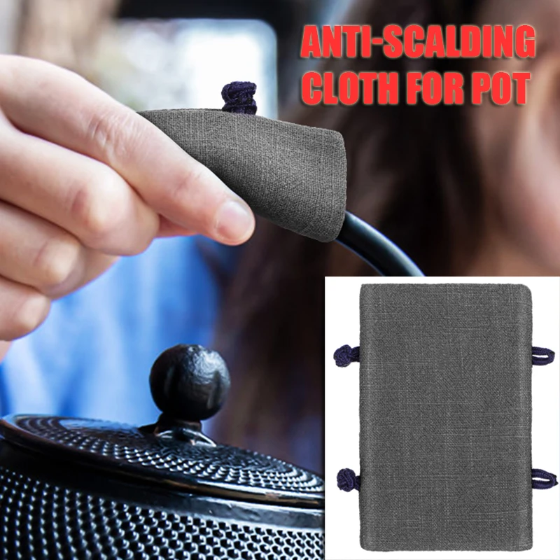 

Lift Pot Cover Heat Insulation Pad for Cast Iron Handle Sleeve Tea Ceremony Accessories Hot Holder Sleeves Grips Grey jacket