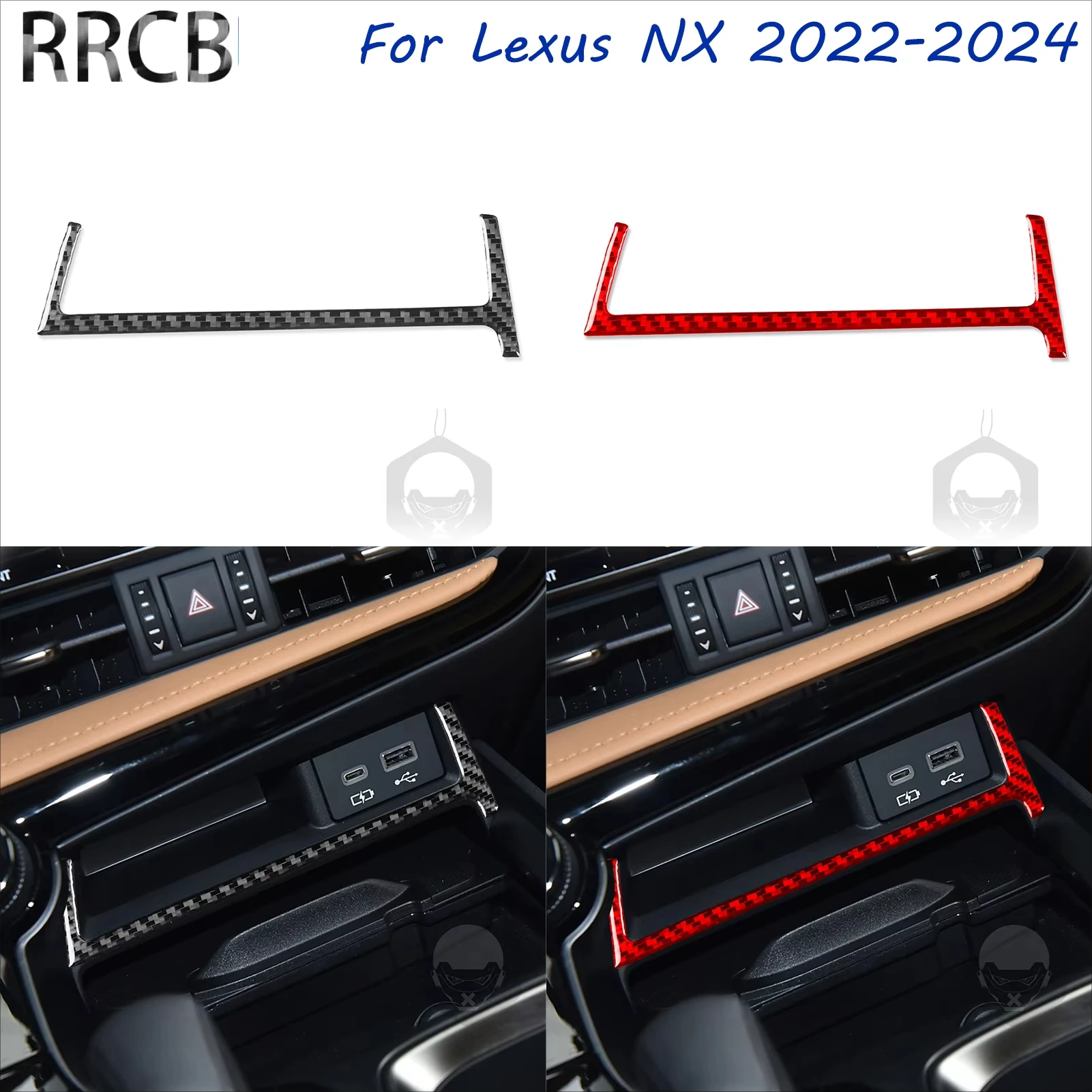 

For Lexus NX 250 350H 450H 2022-2024 Carbon Fiber Gear Shift Center Console Storage Car Interior Accessories Decorative Stickers
