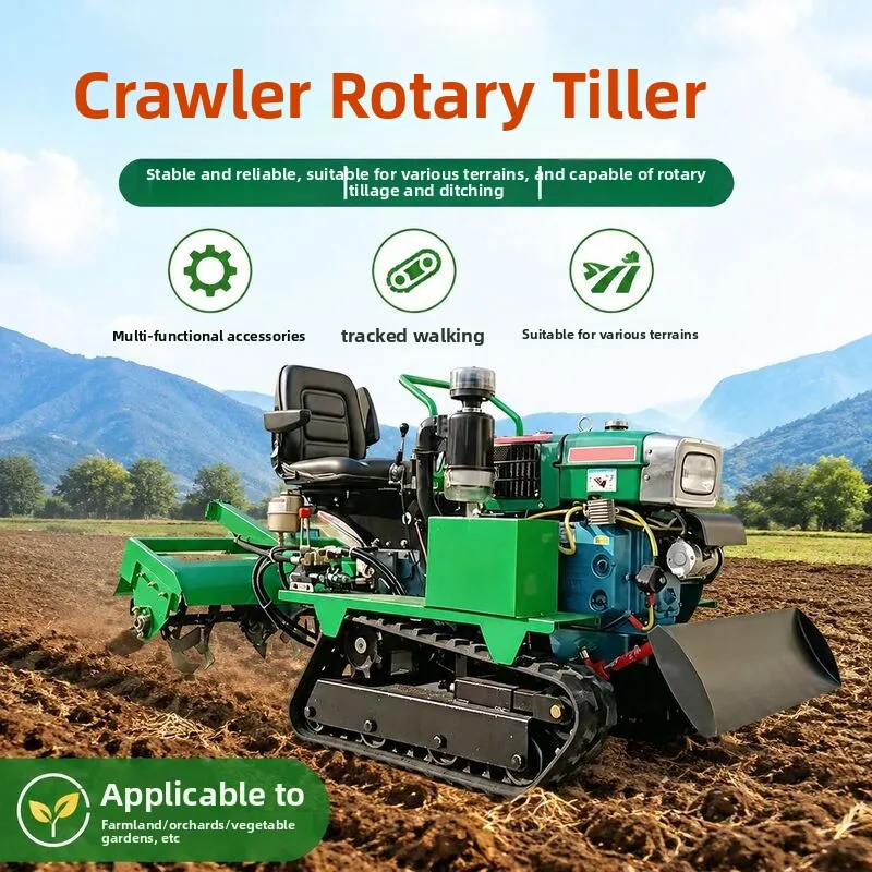 Lithium Battery-Powered Rotary Tiller, Electric Micro-Tiller Orchards And Vegetable Gardens, Self-Propelled Crawler Cultivator