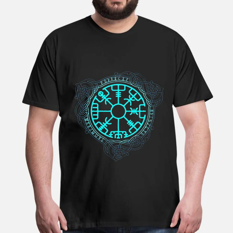 

Valhalla Viking Compass Gift T-Shirt 0415 Viking Runes Norse Myths Graphic clothes 100% cotton printed Tee All size tops S-6XL